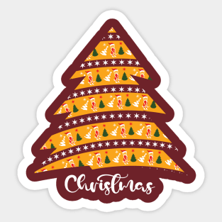 Celebrating Christmas tree t-shirt Sticker